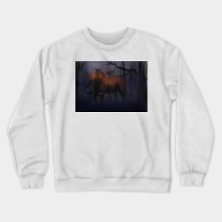 Halloween Horse coming through the Mist Crewneck Sweatshirt